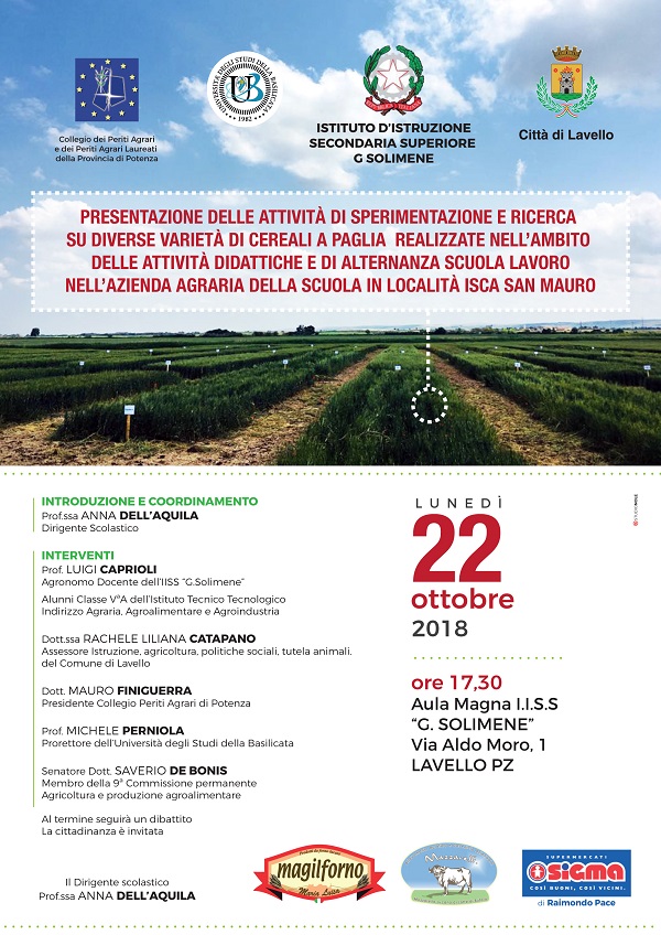 manifesto cereali 22 ottobre 2018